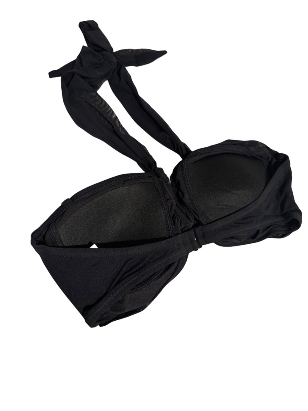 Carmen Marc Valvo Season Cruise Black Bandeau Halter Tie Bikini Top NWT - Picture 4 of 16